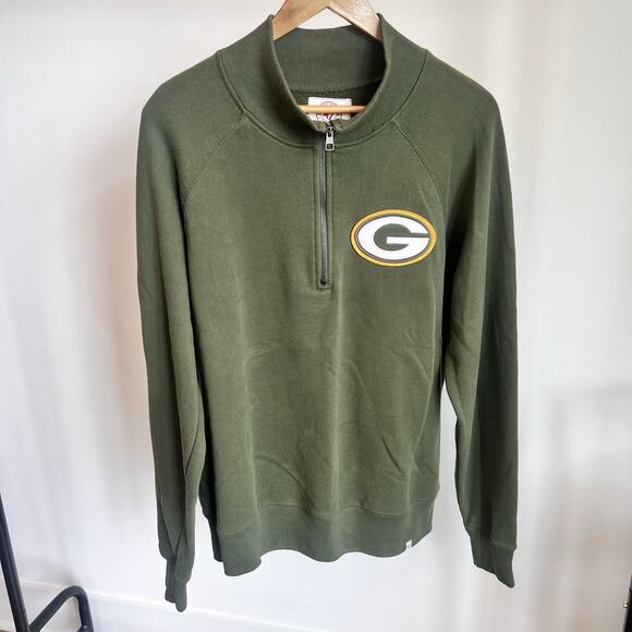 47 Brand NFL‎ Green Bay Packers 1/4 Zip Sweatshirt Mens Size Large - Picture 1 of 8